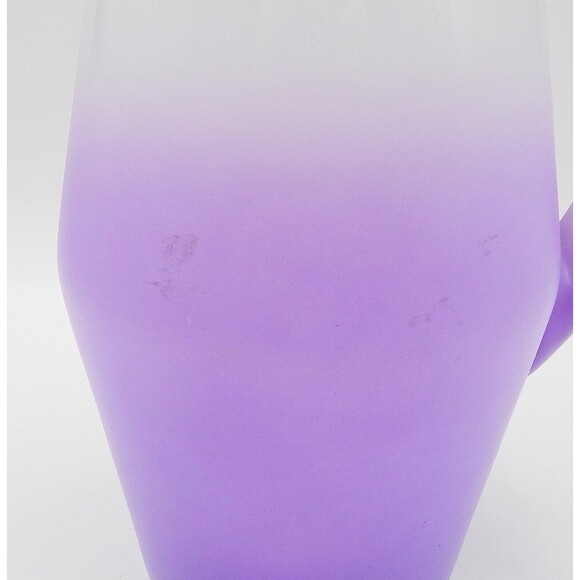 Blendo West Virginia Glass Lemonade Pitcher Frosted Lavender Glass 11.5 Inches - Picture 6 of 12